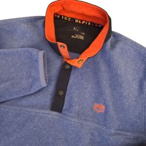 Southern Tide Navigational Fleece Men's Large Blue 1/4 Snap Long Sleeve Pullover